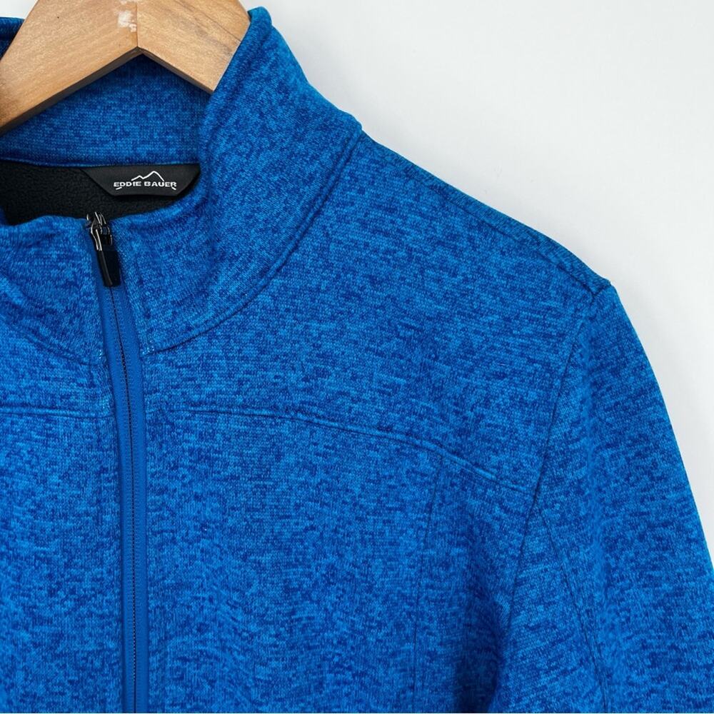 Eddie Bauer Fleece Lined Jacket Women Blue Full Zip Cozy - Size L - Picture 4 of 11